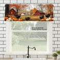 thumbnail image 1 of JOOCAR Polyester Window Valance Curtain with Autumn Farmhouse Scene, Pumpkins and Turkeys for Home Kitchen Living Room Bedroom Bathroom Decor 54x18 inch, 1 of 5