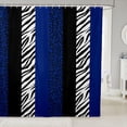 thumbnail image 1 of JOOCAR Print Kids Shower Curtains,Zebra Abstract Animals Skin Texture Curtains for Girls Boys Adults,Geometric Stripes Black White Blue Waterproof Curtains,12 Hooks Suits,72" W x 72" L, 1 of 6