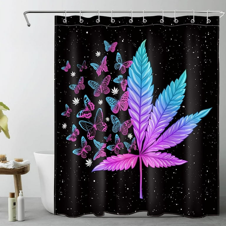 Joocar Cute Sea Turtle Shower Curtain Blue Ocean Pink Beach Shower Curtain Set Tropical Fish Jellyfish Shower Curtains for Bathroom Waterproof