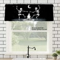 thumbnail image 1 of JOOCAR Skeletons Dancing by Campfire Polyester Window Valance Curtain for Home Kitchen Living Room Bedroom Bathroom Decor 54x18 inch, 1 of 5