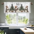 thumbnail image 1 of JOOCAR Snowman Winter Scene Polyester Window Valance Curtain for Indoor Living Room Bedroom Kitchen Decoration 54x18 inch, 1 of 5