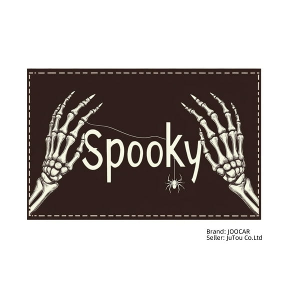 JOOCAR Spooky Skeleton Hands Halloween Linen Table Mats Set of 4 for Home Kitchen Table Decor 12x18 inch