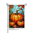 thumbnail image 1 of JOOCAR Stained Glass Pumpkin Linen Garden Flag for Fall Autumn Home Outdoor Garden Yard Door Decor 12x18 inch, 1 of 5