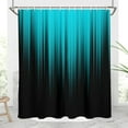 thumbnail image 1 of JOOCAR Teal and Black Shower Curtain Ombre Turquoise Aqua Dark Grey Stripe Gradient Dark Simple Style Art Home Bathroom，72x72，Modern, 1 of 5