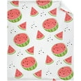 thumbnail image 1 of JOOCAR Watercolor Watermelon Fruit Print Flannel Throw Blanket Warm Cozy Soft Funny Print Blankets for Bed Couch Sofa Room Decoration Gifts 60”×50” XSmall for Pets, 1 of 5