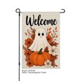 thumbnail image 1 of JOOCAR Welcome Ghost Pumpkin Linen Garden Flag for Fall Autumn Home Outdoor Garden Yard Door Decor 12x18 inch, 1 of 5