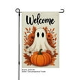 thumbnail image 1 of JOOCAR Welcome Ghost Pumpkin Linen Garden Flag for Fall Autumn Home Outdoor Garden Yard Door Decor 12x18 inch, 1 of 4