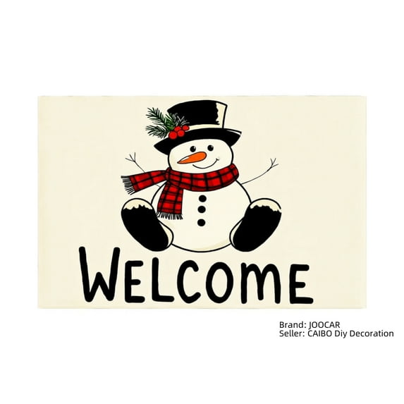 JOOCAR Welcome Snowman Christmas Holiday Table Mats Set of 4 for Home Kitchen Table Decor 12x18 inch