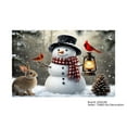 thumbnail image 1 of JOOCAR Winter Snowman with Rabbit and Birds Scene Linen Table Mats Set of 4 for Home Kitchen Table Decor 12x18 inch, 1 of 5