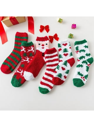 Christmas Fuzzy Cozy Socks for Women Fluffy Plush Warm Fun