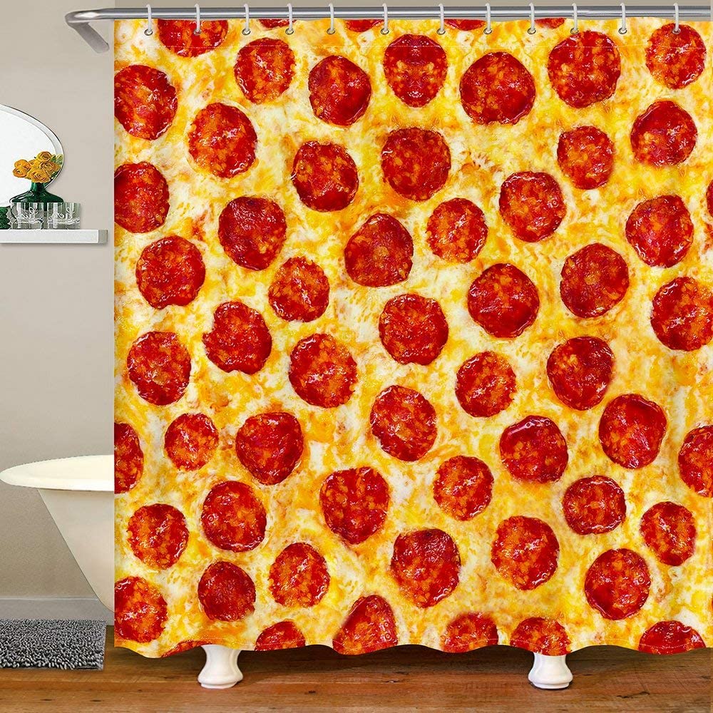 JOOCAR Yellow and Red Shower Curtain Liner Candy Box Shower Curtain Waterproof Washable Shower
