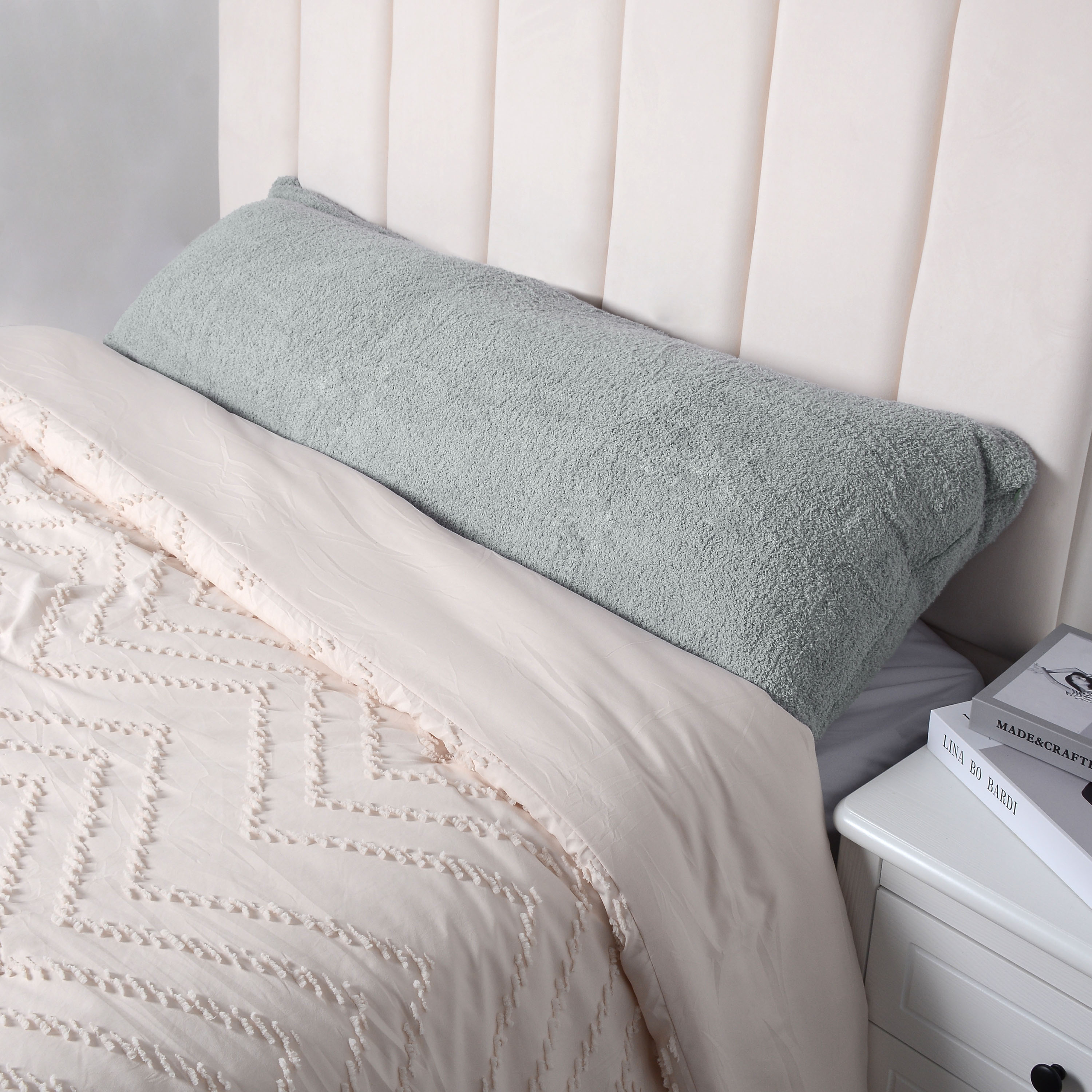 Reafort Luxury Long Hair PV Body Pillow Cover/Case 21"x54" with Hidden