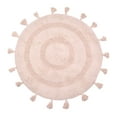 thumbnail image 1 of JOOJA Boho Cotton Handmade Bath Mat Non-slip Area Mat Rug with Tassels, Pink, 27.5"*27.5", 1 of 1
