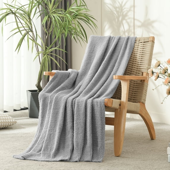 JOOJA Knit Throw Blanket Super Soft Cozy Blanket for Bed Sofa, 60"x80", Grey