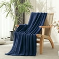 thumbnail image 1 of JOOJA Knit Throw Blanket Super Soft Cozy Blanket for Home, Navy, 60x80", 1 of 6