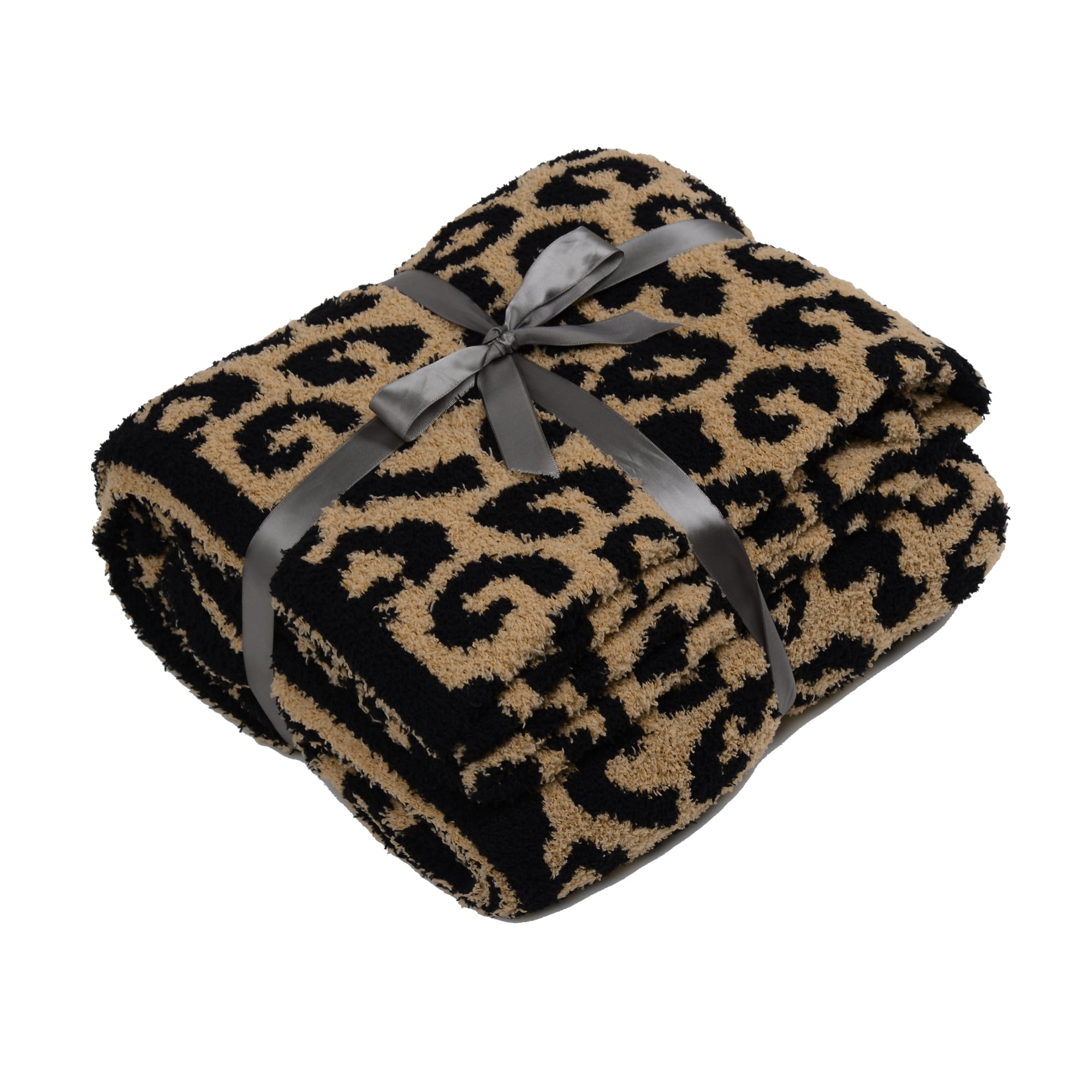 "JOOJA Adult Leopard Print Throw Blanket, Soft Cozy Warm Knit, 50"" x 60"", For Home & Couch