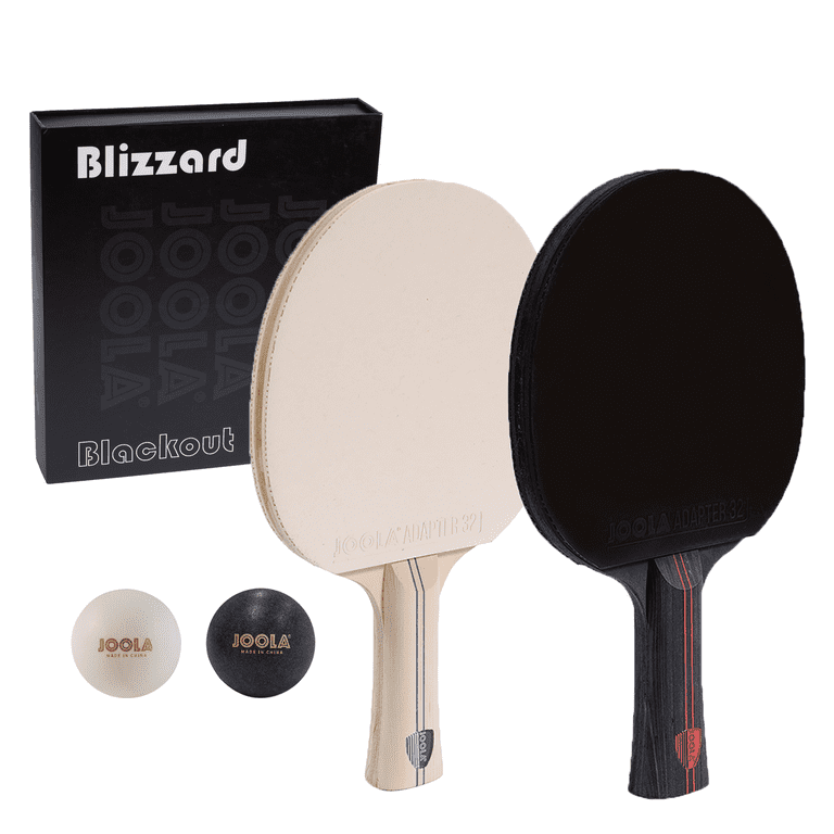 JOOLA Blizzard and Blackout Competition Table Tennis Racket Set with  Carrying Case