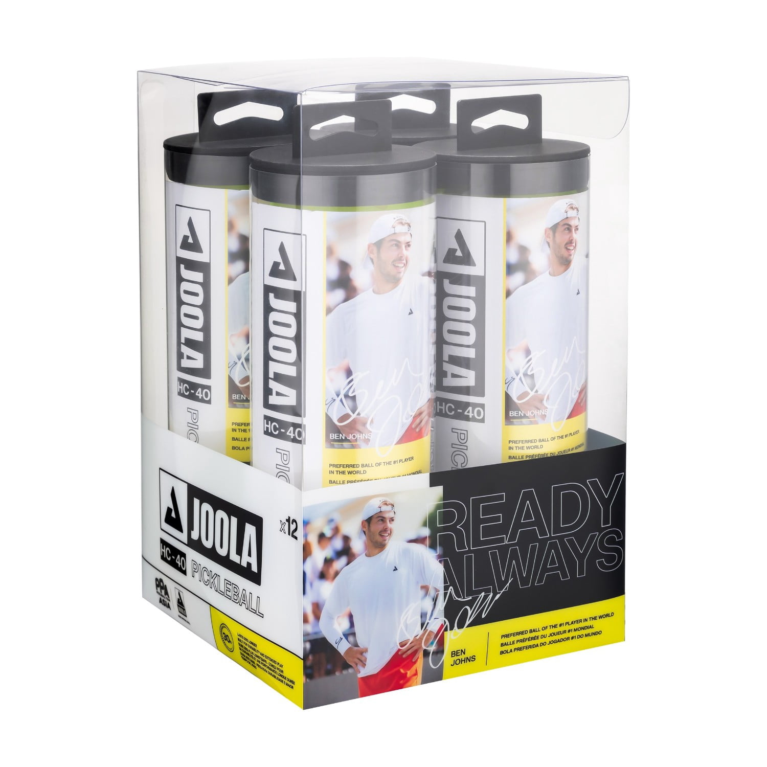 JOOLA HC-40 Pickleball - Shock Yellow - 12 Pack (Global)
