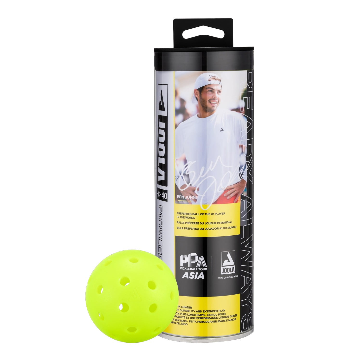 JOOLA HC-40 Pickleball - Shock Yellow - 3 Pack (Global)