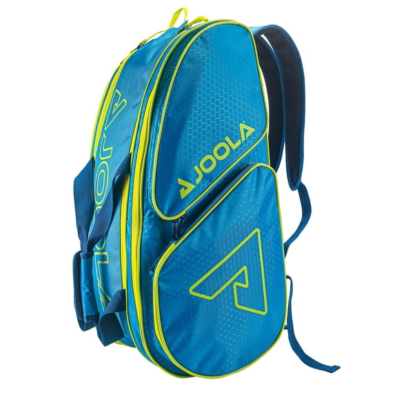 JOOLA Tour Elite Pro Pickleball Bag, Backpack, Duffle Bag, for Pickleball and Racket Sports, Blue/Yellow