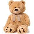 thumbnail image 1 of JOON Big Teddy Bear - Fluffy Faux Fur, Ribbon & Bow Signature Footprints- Huggable & Lovable Joy - Ideal Gift for Baby Showers, Loved Ones – Perfect Big Cuddly Plush Toy Companion, 28 Inches, Tan, 1 of 7