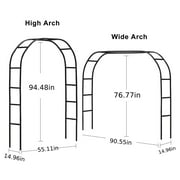 JOPESO Garden Arch Metal Garden Arbor Arch Trellis for Various Climbing Plant 7.87×4.59×1.25FT Indoor Archway Wedding Party Brithday Outdoor Walkway Garden Lawn Black