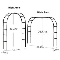 JOPESO Garden Arch Metal Garden Arbor Arch Trellis for Various Climbing Plant 7.87×4.59×1.25FT Indoor Archway Wedding Party Brithday Outdoor Walkway Garden Lawn Black