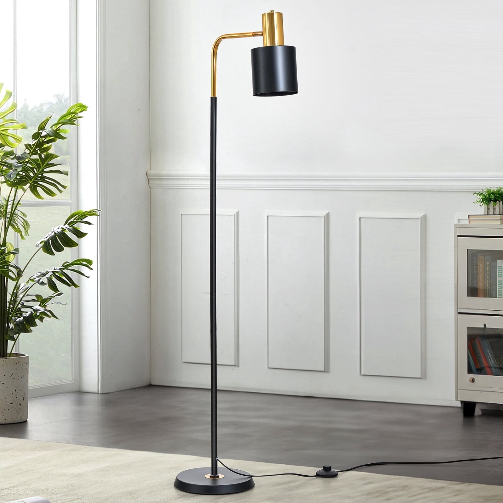 JOPESO Modern Industrial 59" Floor Lamp, Adjustable Lampshade Antique ...