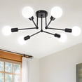 thumbnail image 1 of JOPESO 6-Light Sputnik Light Fixture - Modern Ceiling Light Black Semi Flush Mount Chandelier for Living Room Kitchen Bedroom Hallway Farmhouse Hallway, 1 of 9