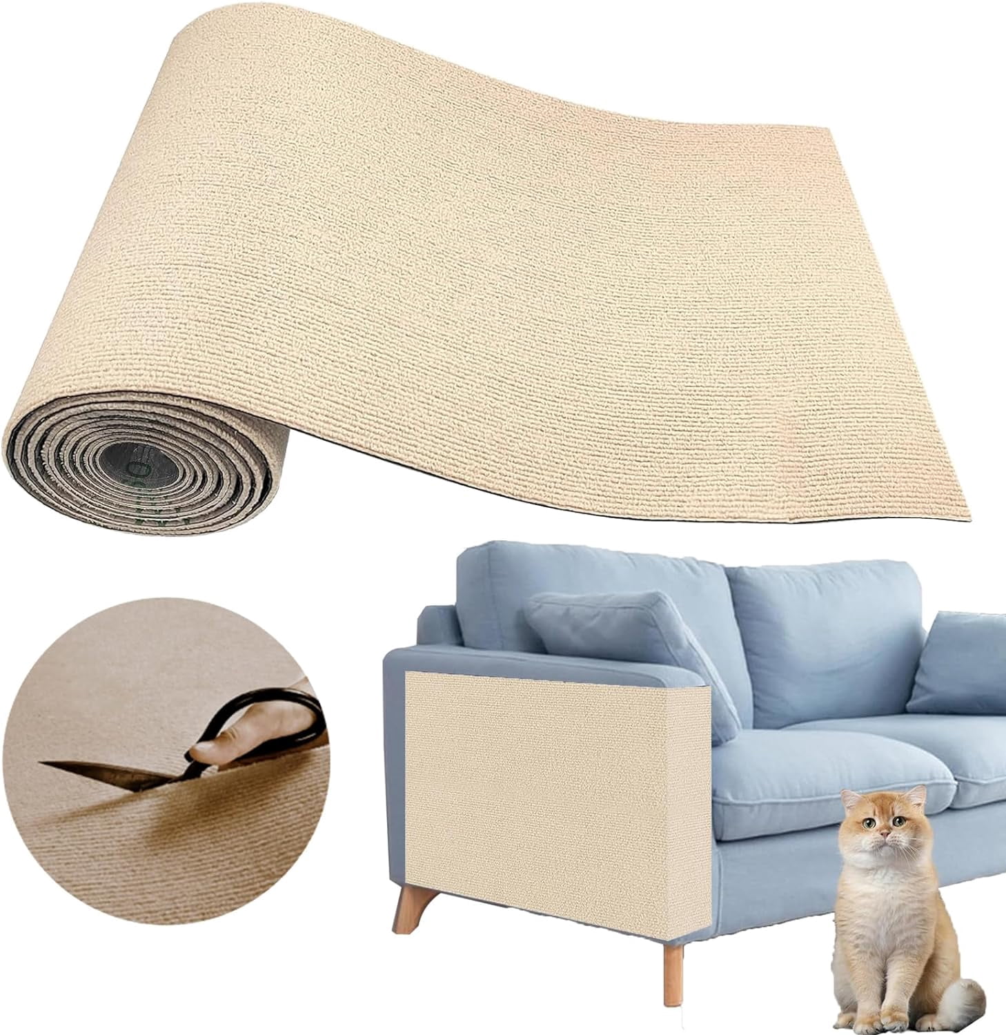 Post Mat JOPOY Cat Scratching Carpet Mat, Self-Adhesive Trimmable Cat Climbing ...