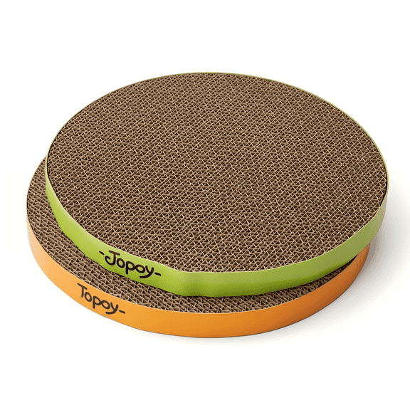 JOPOY Reversible Cardboard Cat Scratching Replacement Pad Set with 1/2 Reversible Pads & Cat Scratching Pads, 2 Count
