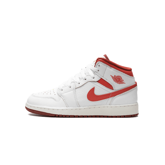 JORDAN GRADE SCHOOL AIR JORDAN 1 MID SE GS "WHITE DUNE RED" FJ3464 160 from Stadium Goods