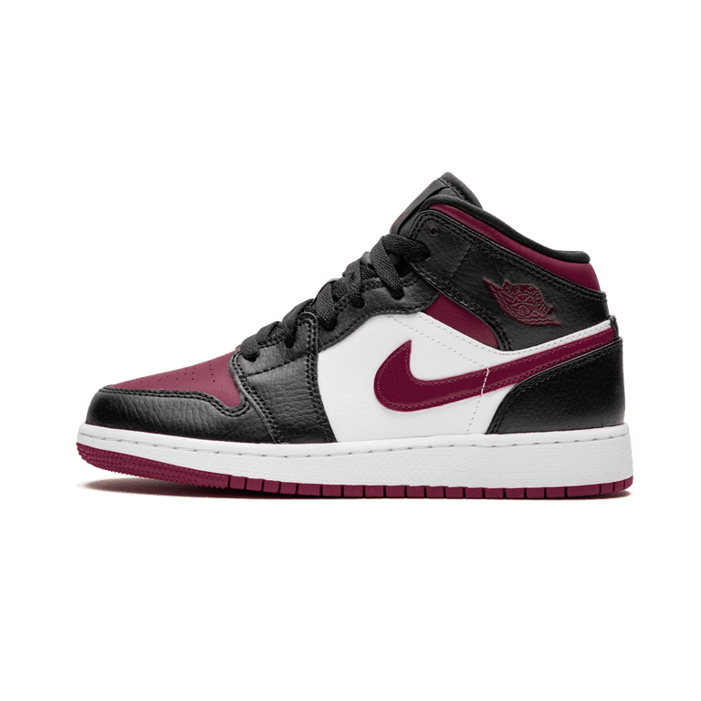 Nike Air Jordan 1 Mid Top GS Sneakers Boys Size 6Y Noble Red Black 554725-066 Jordan 1 Mid Bred Toe (GS) - 554725-066 - US main image 2