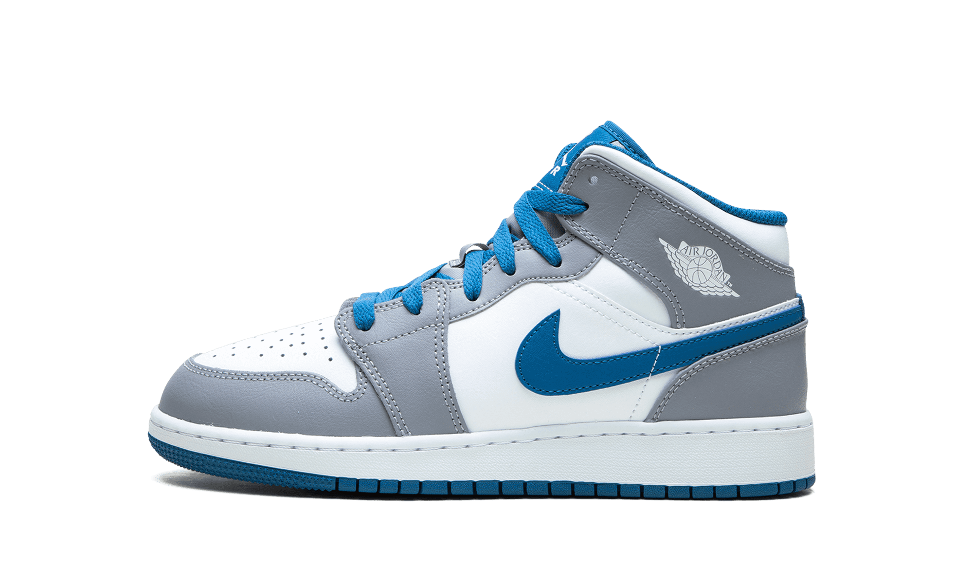 JORDAN GRADE SCHOOL Air Jordan 1 Mid GS "Cement / True Blue" DQ8423 014 ...