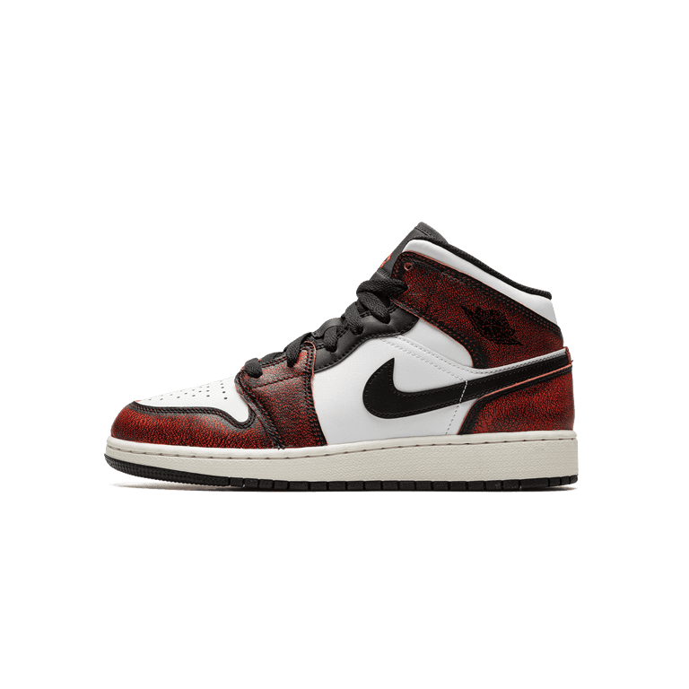 Air Jordan 1 Mid GS Sz 6Y SE Black/Infrared White-Sail Wear Away FB0568-006 Jordan 1 Mid Wear-Away Chicago (GS) - Walmart.com main image 4