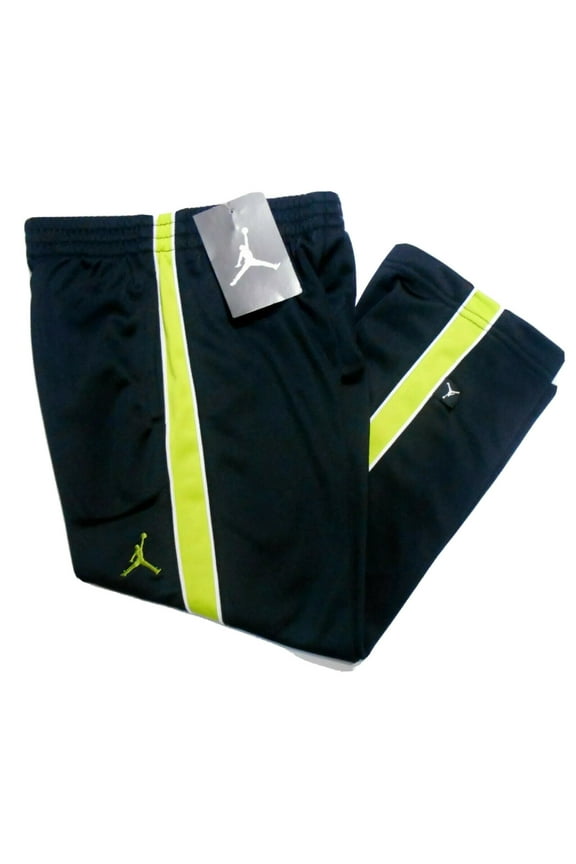 LONG PANTS BOYS - LIME BLACK SZ 4 - ATHLETIC SWEATPANTS FLEECE TRACK