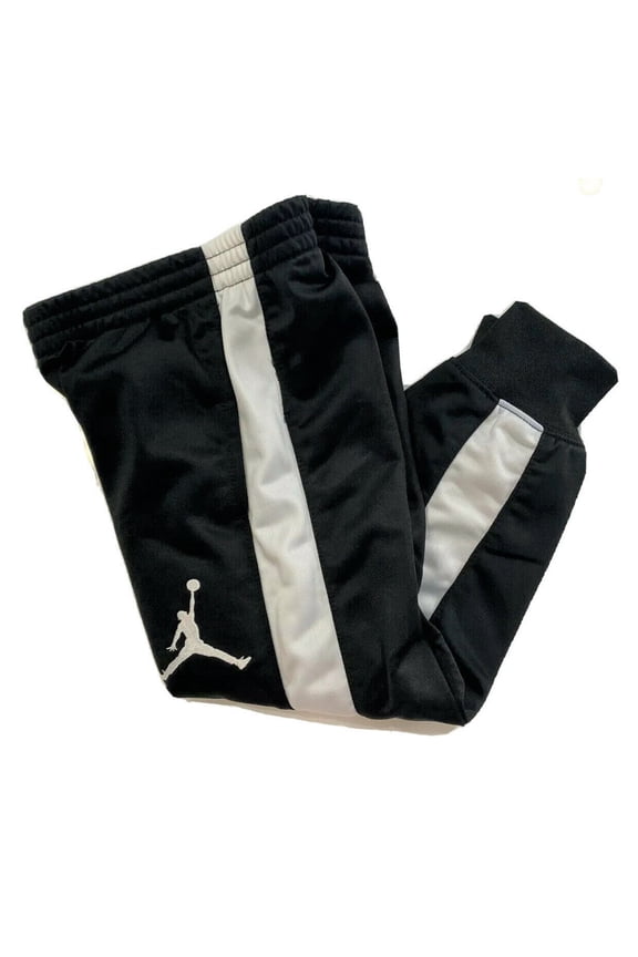 LONG PANTS BOYS - WHITE BLACK SZ 4 - ATHLETIC SWEATPANTS FLEECE TRACK