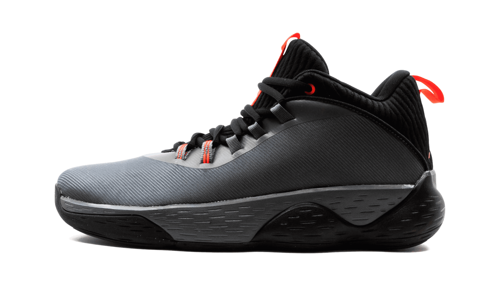 Jordan Super.Fly 4 Black Wolf Grey Infrared 23 Mens Athletic Sneaker Air Jordan Super.Fly 4 - Black/White-Dark Grey-Infrared 23  main image 2