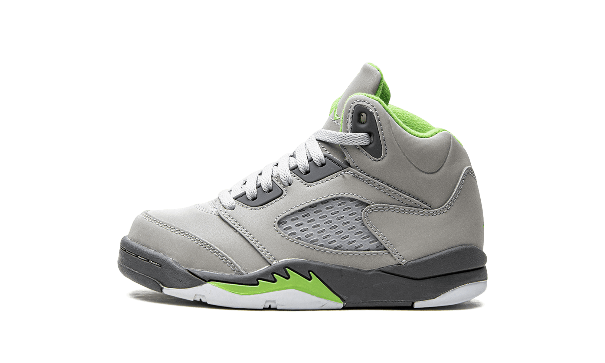 jordan retro 5 grey and green