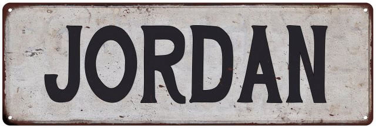 JORDAN Vintage Look Rustic Chic Metal Sign 6x18 106180036395 - Walmart.com