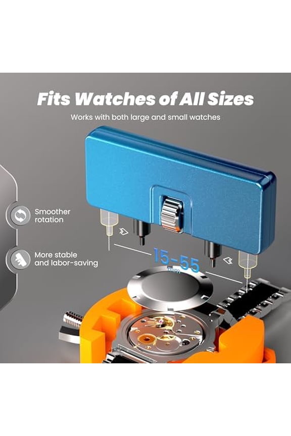 JOREST Watch Battery Replacement Kit, Watch Repair Screwdriver, Watch Band Replacement tool, Watch Wrench Back Remover, Watch Case Opener, Watch Back Remover Holder, Spring bar, Tweezers