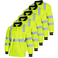 thumbnail image 1 of JORESTECH 5-Pack Hi-Vis Long Sleeve Safety Polo Shirt, ANSI Class 1 (Yellow, XS), 1 of 10
