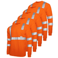 thumbnail image 1 of JORESTECH 5-Pack Hi-Vis Long Sleeve Safety Shirt, ANSI Class 3 (Orange, XL), 1 of 9