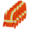 thumbnail image 1 of JORESTECH 5-Pack Hi-Vis Long Sleeve Safety Shirt, Two-Toned, CSA/ANSI Class 1 (Orange, XL), 1 of 9