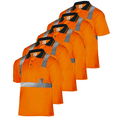 thumbnail image 1 of JORESTECH 5-Pack Hi-Vis Short Sleeve Safety Polo Shirt, ANSI Class 2 (Orange, XL), 1 of 9