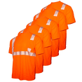 thumbnail image 1 of JORESTECH 5-Pack Hi-Vis Short Sleeve Safety Shirt, Heat Transfer, ANSI Class 2 (Orange, 3XL), 1 of 8