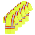 thumbnail image 1 of High Visibility Short Sleeve Safety T-Shirt 5-Pack, ANSI/ISEA 107-2020 Two-Tone Reflective Work Shirts with Pocket, 1 of 9