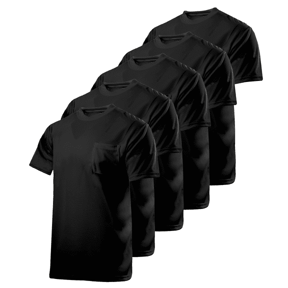JORESTECH 5-Pack Hi-Vis Short Sleeve T-Shirt (Black, XS)