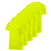 JORESTECH 5-Pack Hi-Vis Short Sleeve T-Shirt (Yellow, XL)