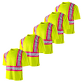 thumbnail image 1 of JORESTECH 5-Pack Hi-Vis Short-Sleeved, Two-Toned Work Safety T-Shirt, TS-21 (Yellow/Pink, S), 1 of 8